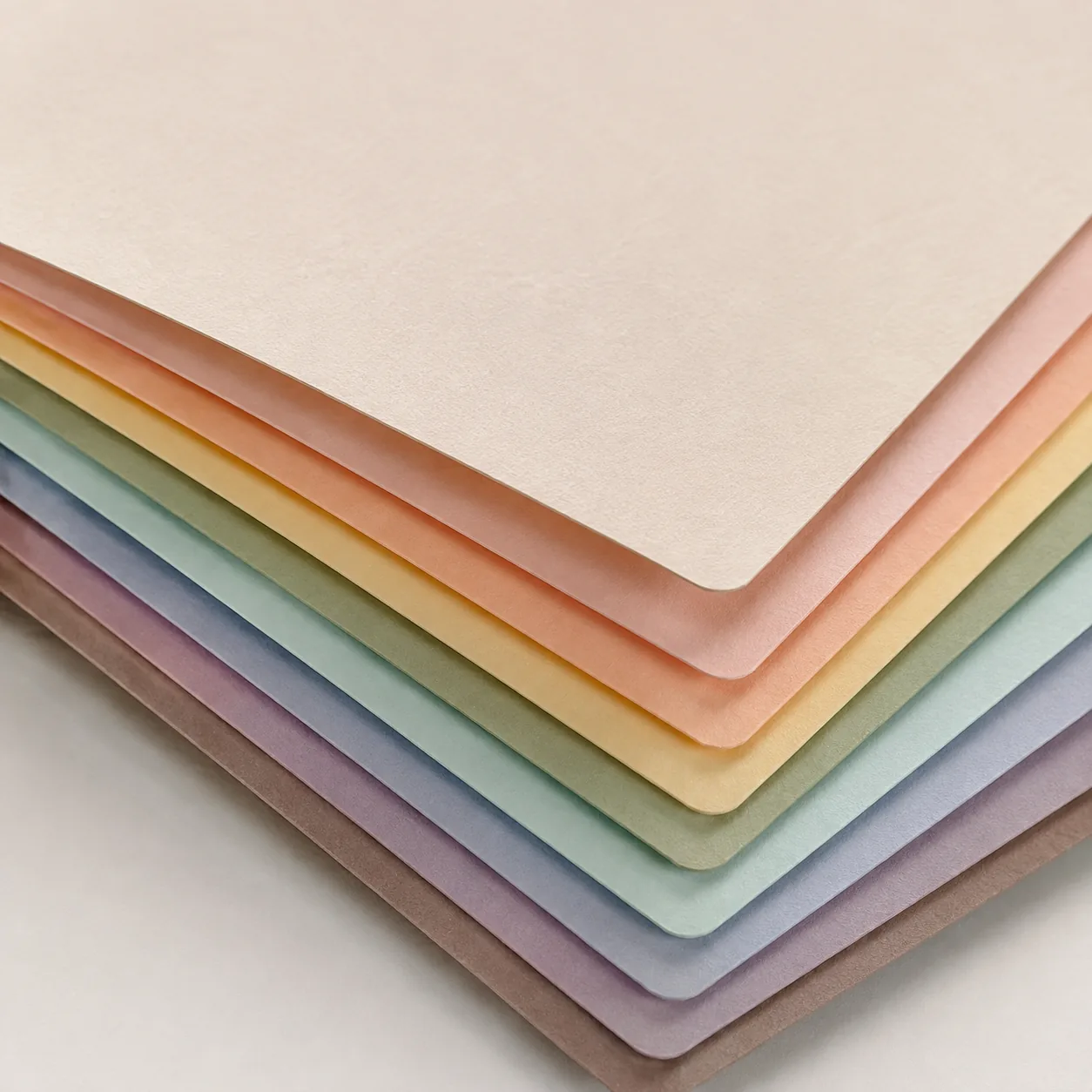 Stack of pastel skin-feel waterproof paper sheets