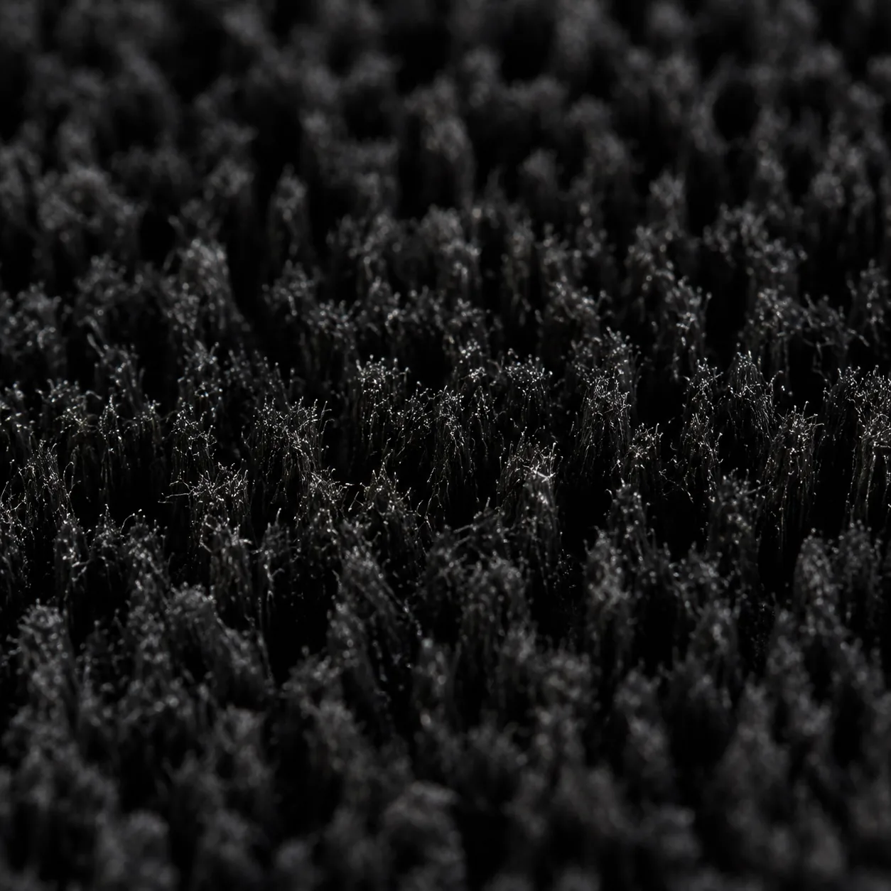 Close view of light-absorbing flocked fabric